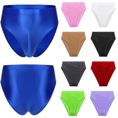 Glossy trusser for menn Ensfarget elastisk linning Underbukser Undertøy Badedrakt Badetøy nederst