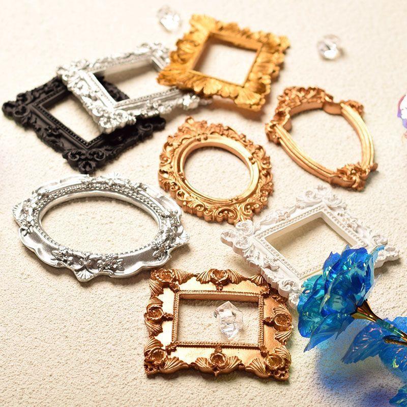 12pcs European Creative Gifts Style Retro Resin Mini Angel Oval Photo Frame Accessory Positioning Frame Home Decor Supplies