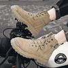 Men's Boots Fashion Motorcycle Ankle Boot New High Top Leather Boots for Men Non Slip Platform Work Safety Boot Botas Hombre