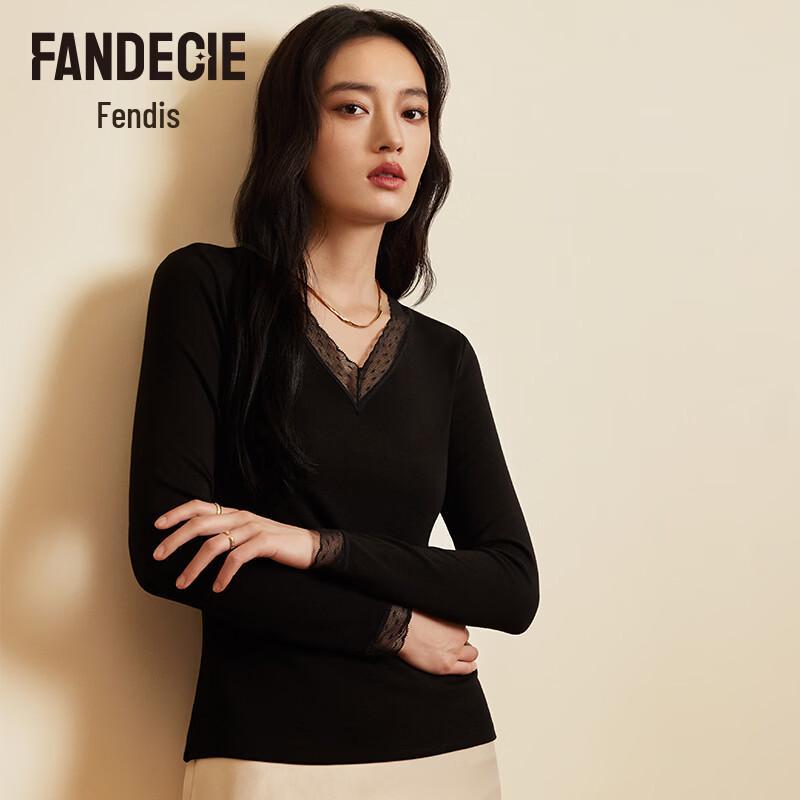 Fandecie Women s V-neck Thermal Base Layer Top L