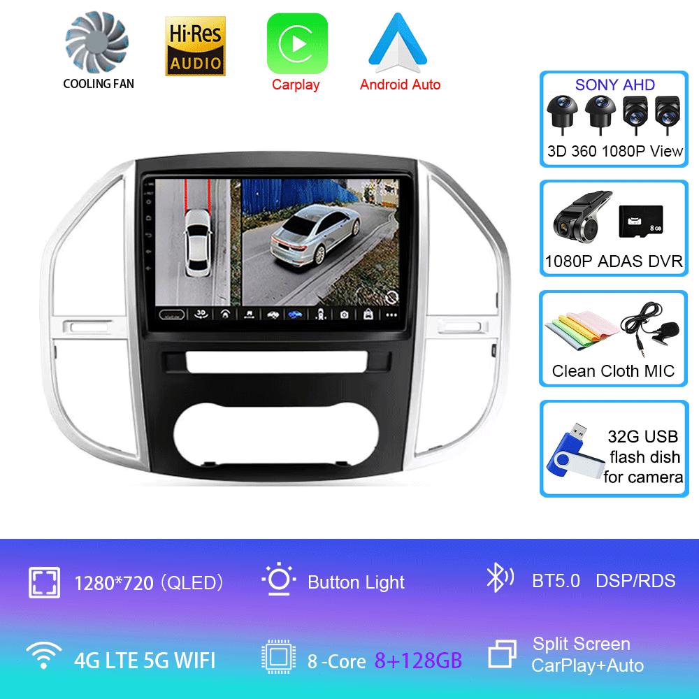 Car Radio Android 14 For Mercedes Benz Vito 3 W447 2014-2020 2K QLED Android Multimedia Video Player 4G Stereo CarPlay Head Unit