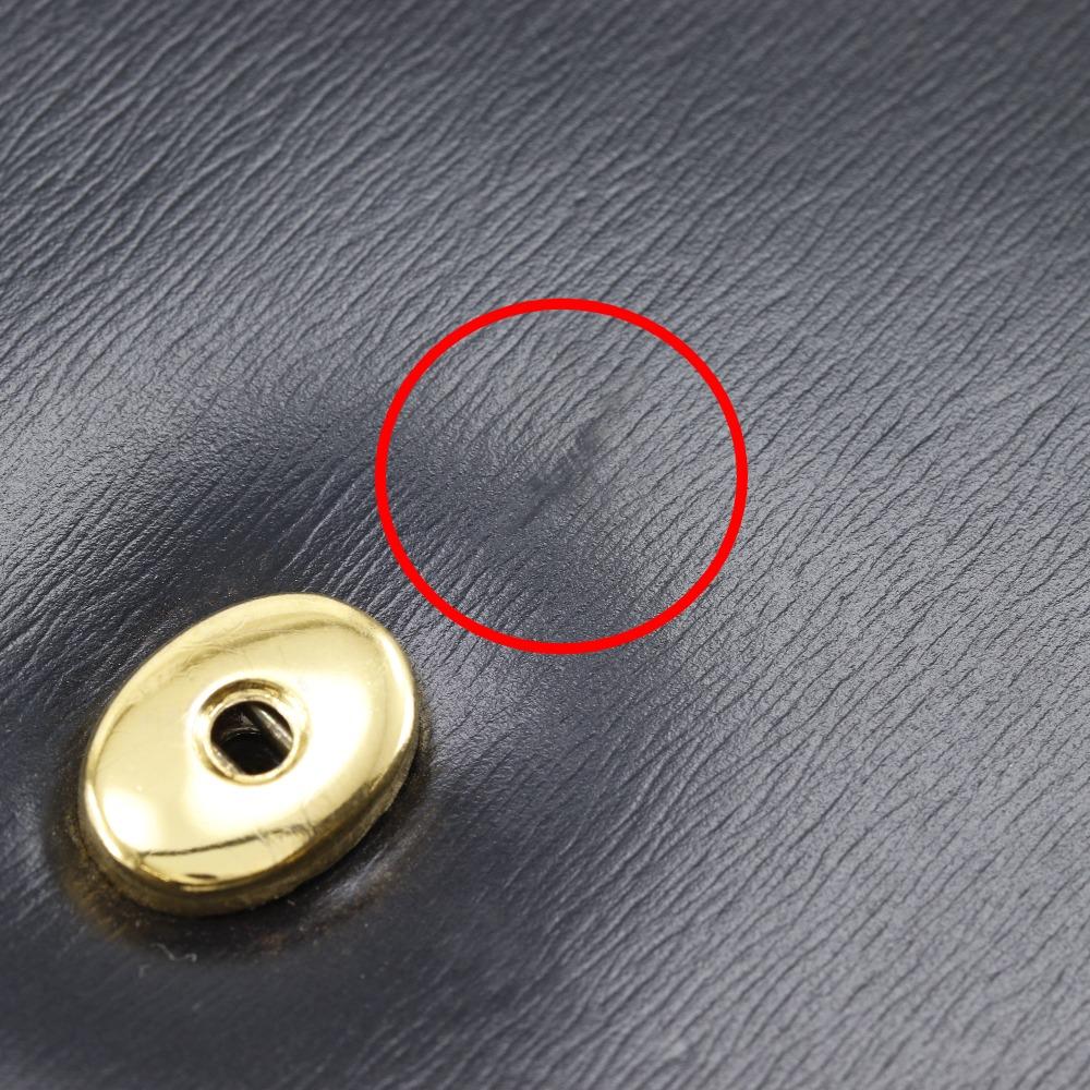 Cartier Sapphire Line Handbag One Handle Black Calfskin Women Used