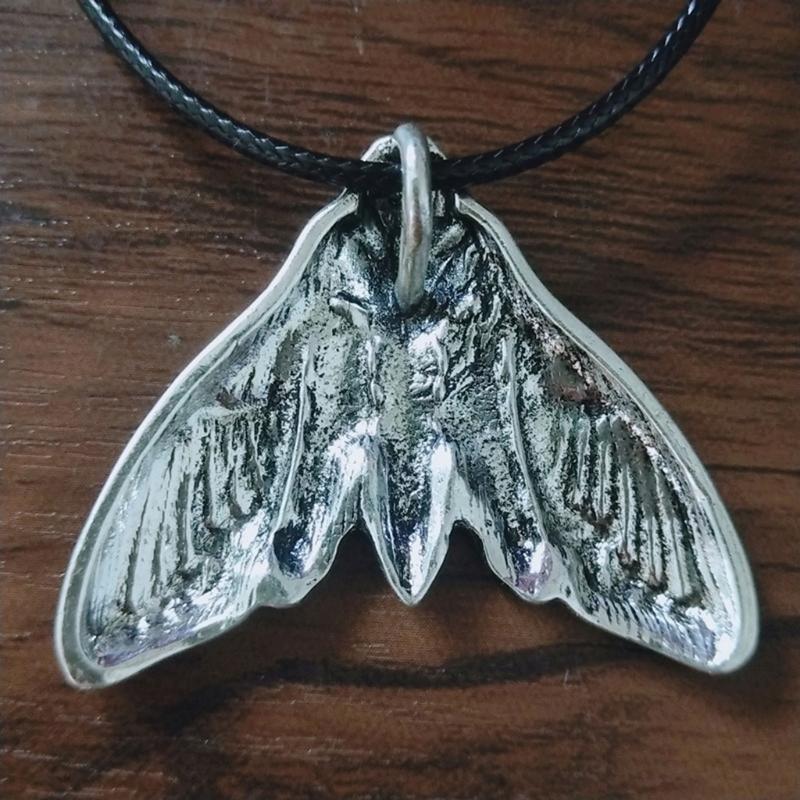 Personalized Big Skull Moth for Head Necklace Pendant Choker Jewelry Decoration Accessories Gift for Women Man Boys Girl