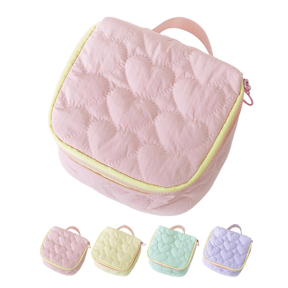 Woman Portable Cute Love Korean Style Large Capacity Makeup Bag Travel Handbag Wash Bag for Travel Accessories