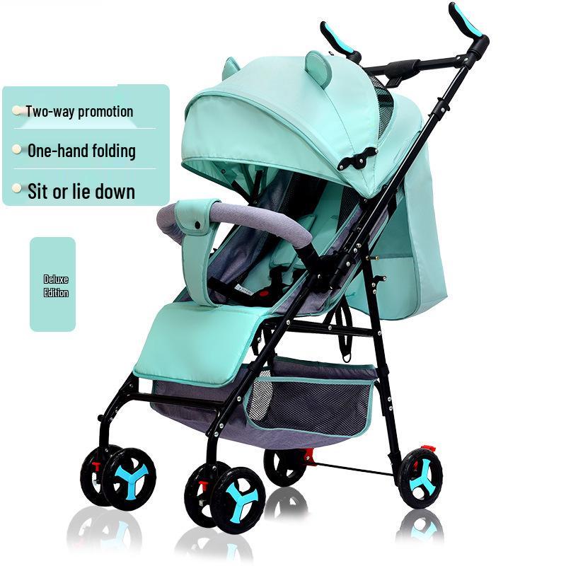 Multifunctional Lightweight Foldable Baby Stroller with High Landscape Design