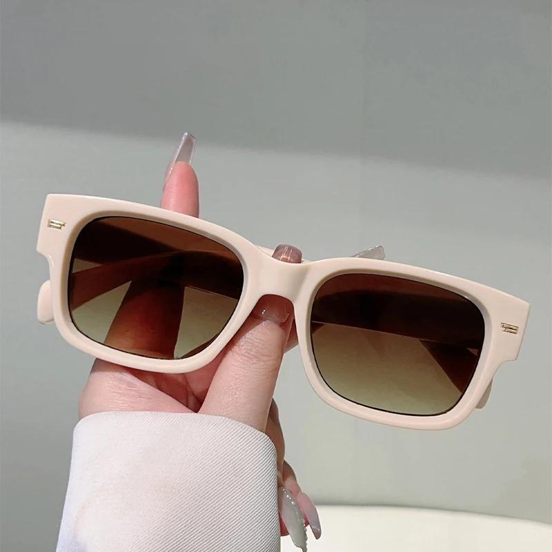 Vintage Square Sunglasses Men  New Fashion Korean Style Shades Women Trendy Brand Design Candy Color Rim Sun Glasses