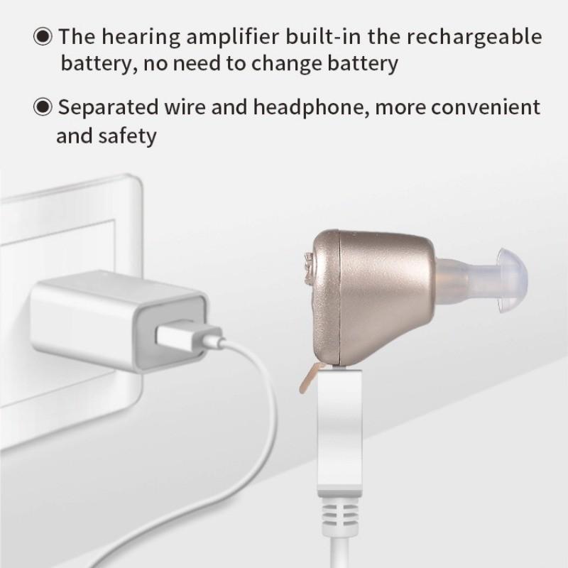 Invisible High Quality Hearing Amplifier Professional Sound Voice Enhancer Mini Rechargeable ITE Hearing Aid