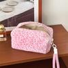 Leopard Print Pink Plush Bag: Large-Capacity, Portable Cosmetic Bag for Fall & Winter