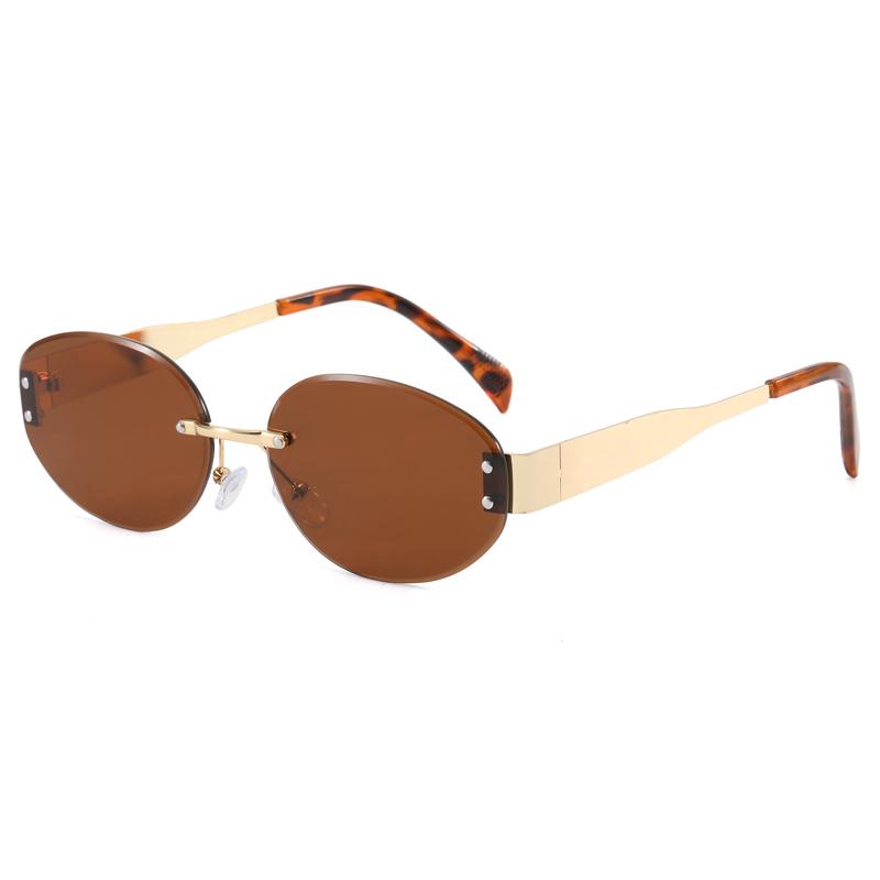 Женские безрамочные овальные модные солнцезащитные очки - Высококлассные, стильные и уникальные