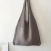 Minimalist Retro Hollow Knitting Bag For Women, Woven Yarn Shoulder Tote Bag, Large Capacity Breathable Shopping Handbag For Daily Outdoor Use