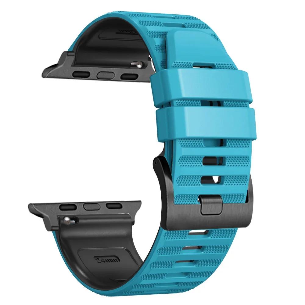 

Спортивный силиконовый ремешок для Apple Watch Ultra 2 49 мм браслет-браслет для Apple Watch Series 9 8 7 SE 6 45 мм 44 мм 42 мм аксессуар 42mm 44 mm 45mm 49mm