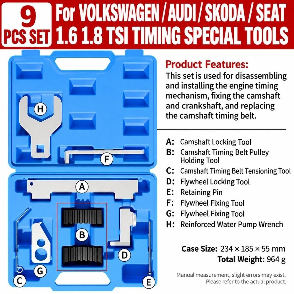 10Pcs Set Engine Timing Tool Kit Replacement Tool Timing Belt Tensioner Tool Engine Repair