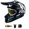 Full Face Off-Road Motorcycle Helmet Dirt Bike ATV Mountain Biking Use ABS Safety Gear With Visor Gloves Mask
