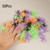 50Pcs Colorful Simulation Spider Plastic Ring Toys for Kids Halloween Theme Party Favors Goodie Bag Pinata Fillers