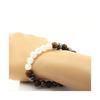 Stones and Minerals. Bracelet Beads Cracked Quartz from Brazil + Hematite + Wood 8 Mm. Made In France.