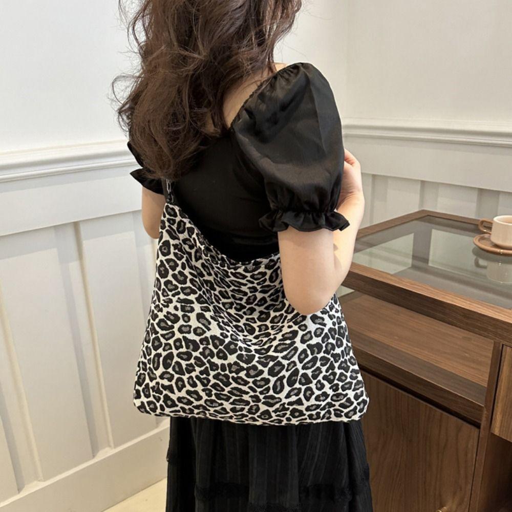 Large Capacity Shoulder Bag Cloth Messenger Bag Casual Leopard Print Crossbody Bags  Outdoor