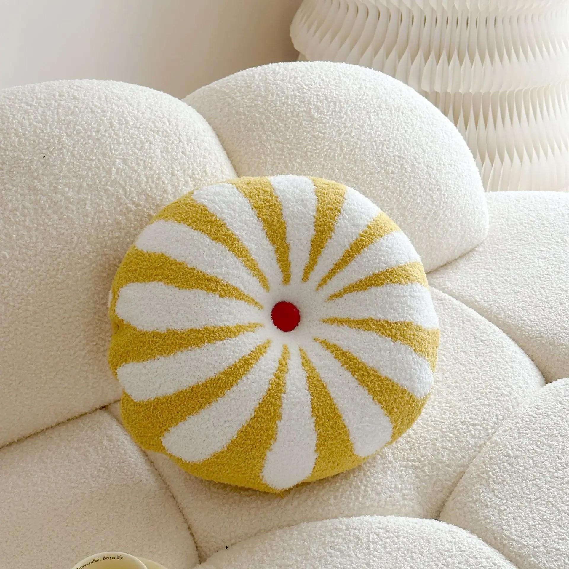 

Alien Soft Decor Candy Round Pillow Sweet Cute Plush Cushion Comfortable Bed Pillow For Living Room Sofa Bedroom Home Decoration лимонно-желтый