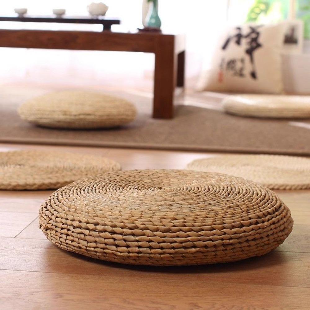 Japanese-style Straw Weaving Sitting Cushion Thickened Seat Cushion Yoga Seat Mat Living Room