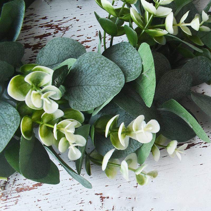 M-Modern-Faux Boxwood Wreath 12.9Inch Artificial Green Leaves Wreath For Front Door Hanging Wall Window Wedding Party Decoration