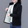 Varm Fleece Fritidsjakke med Ståkrage for Dame Vår og Høst Kort Jakke