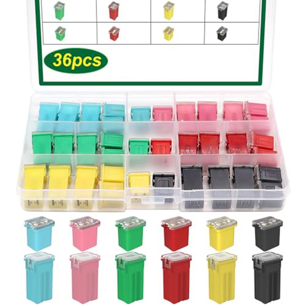 

36pcs Car Fuse Assortment Kit Tall/STD And Low Profile Box Shaped Parts New