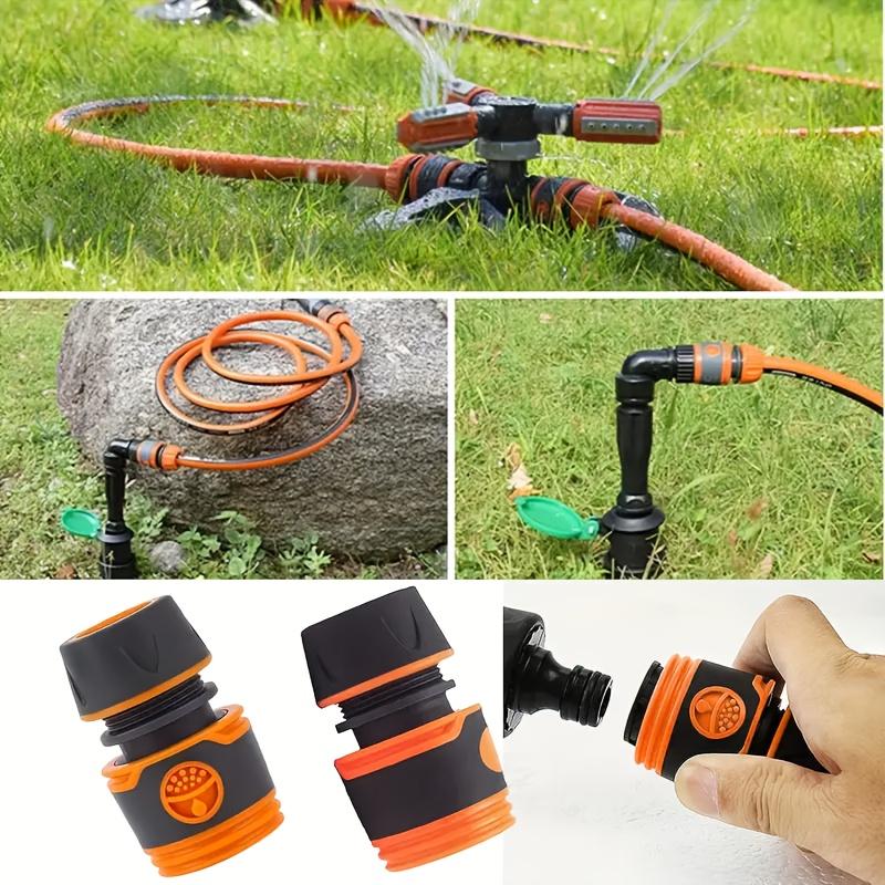 Gartenschlauch Schnellkupplungsadapter - Schlauchkompatibel, Orange & Schwarze Kunststoffverschraubungen für Autowäsche, Gartengeräte & Rasenpflege, Schlauchverbinder