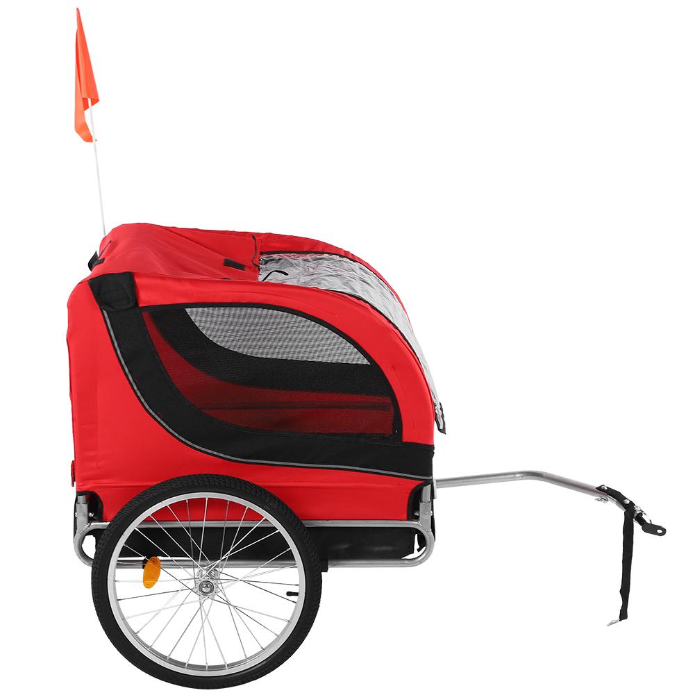 Pet Bike Trailer Smoothly Rolling Safety Bicycle Cart for Camping Hiking Walking Cycling