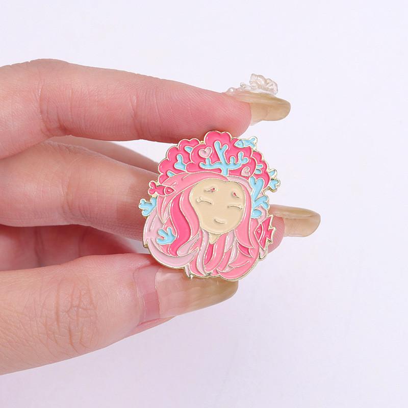 Playful And Artistic Dopamine Girl Brooch In Colorful Flower And Ocean Animal Designs For Everyone