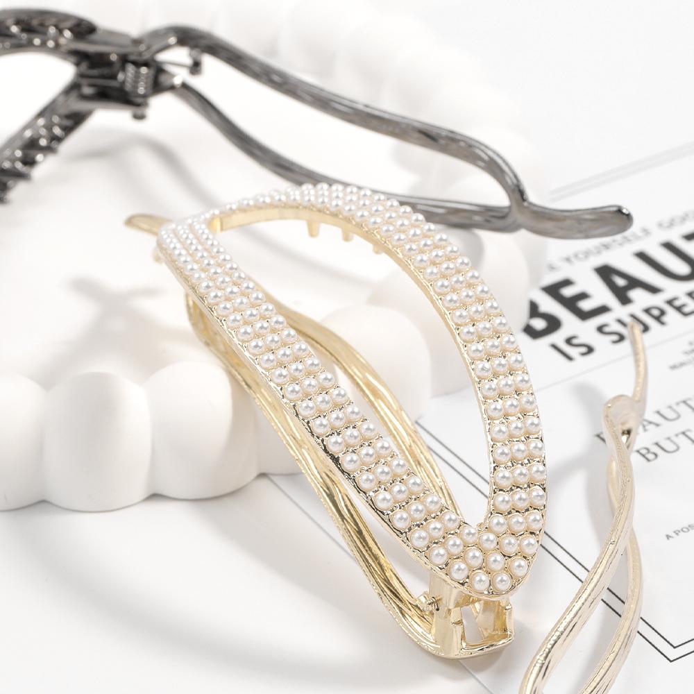 Lily of the valley tassel twist pearl inlaid diamond clip on the back of the girl's head disc hair grab clip hairpin hair orname