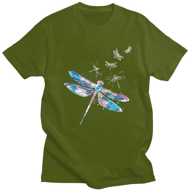 Custom Wildlife Animal Dragonfly T Shirt for Men 100 Cotton Tshirt Leisure Tee Short Sleeves Tshirts Clothing
