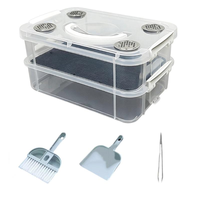 Reptiles Feeding Box Transparents Reptiles Feeders Food Storage for Lizards Mealworms Crickets Cockroaches