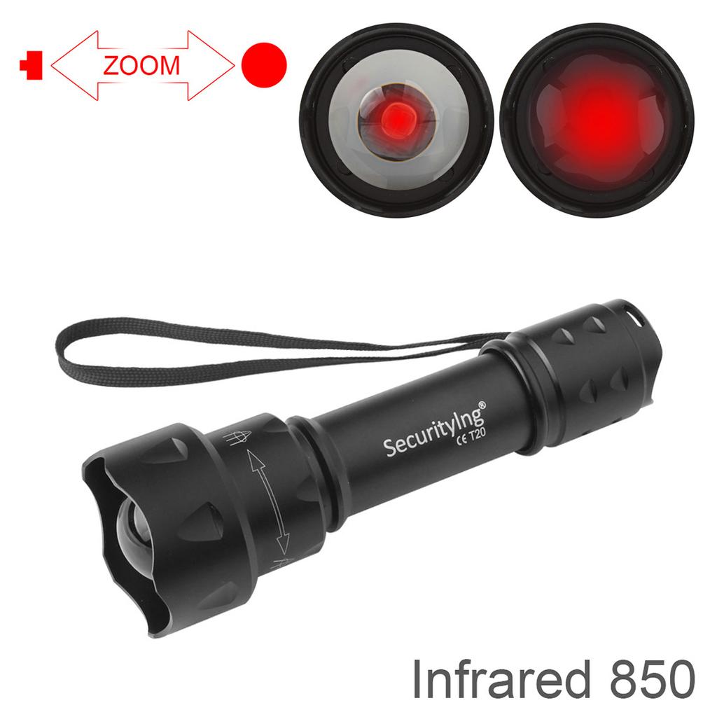 Buy SecurityIng T20 Infrared IR 850nm Night Vision Flashlight 38mm Lens Zoomable LED Flashlight