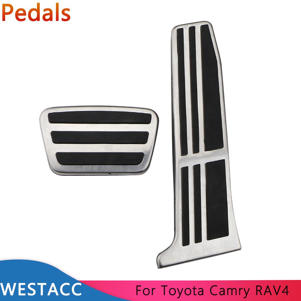 Edelstahl-Autopedale, Gas-Bremspedalabdeckungen für Toyota Camry 2018 – RAV4 Rav 4 – Innenausstattung