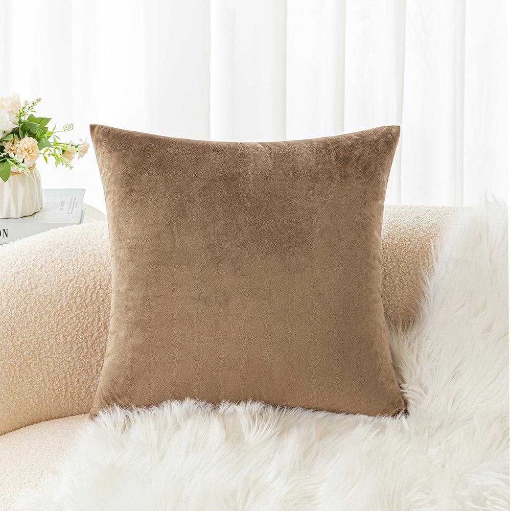 Velvet Pillow Sofa Cushion Solid Color Bedside Backrest Home Fabric Living Room Plush Pillow Ins Style