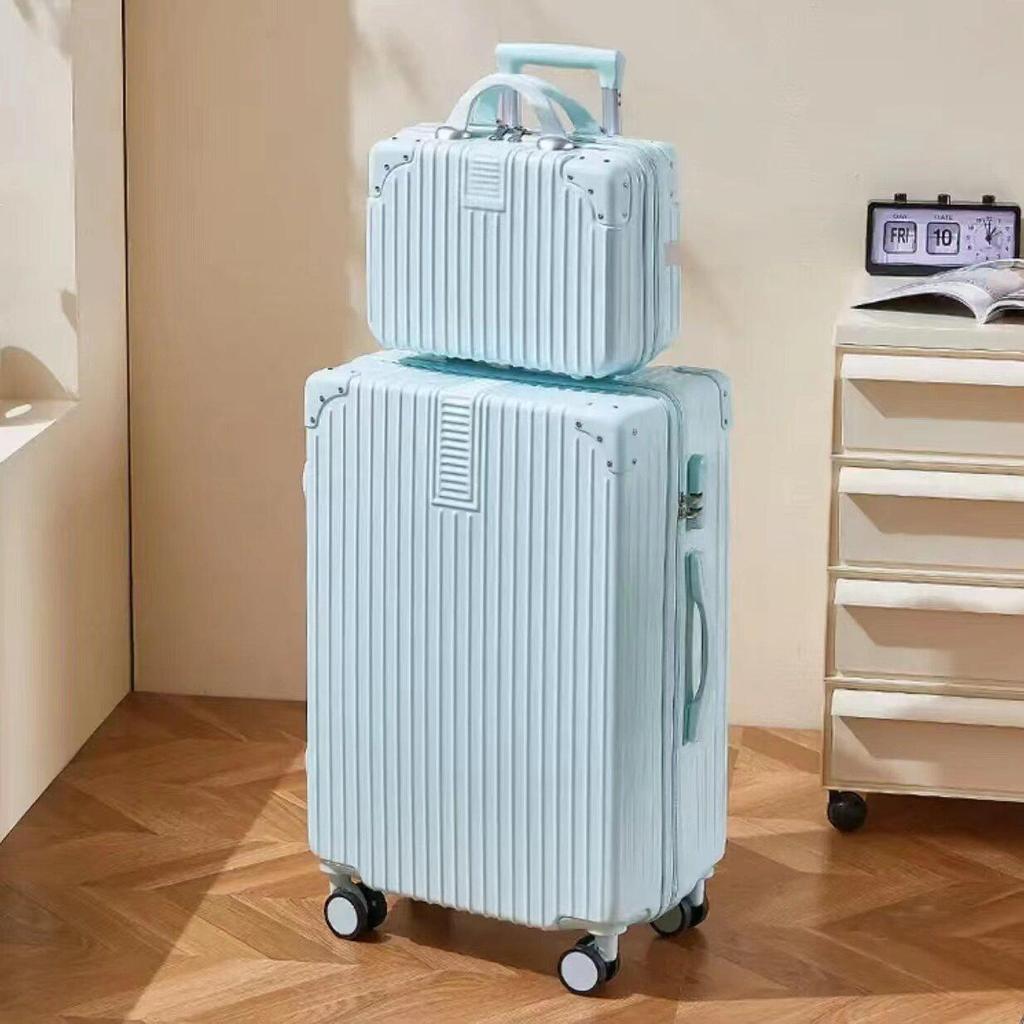 2024 Retro Large Capacity Leather Travel Suitcase with Password Lock for Students & Families