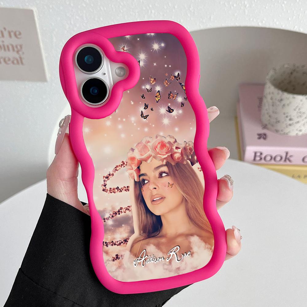 Addison Rae Mobile Phone Case for iPhone 17 16 15 14 13 12 11 Air Pro Max Plus Wavy Edge TPU Colorful Cover Cover Luxury Pretty