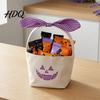 Festliche Party-Mitgebsel-Behälter Halloween Kürbis Süßigkeitenkorb Großer Trick-or-Treat-Eimer mit Schleife Wiederverwendbare Tragetaschen für Kinder Griff DIY Kinder-Tragetasche