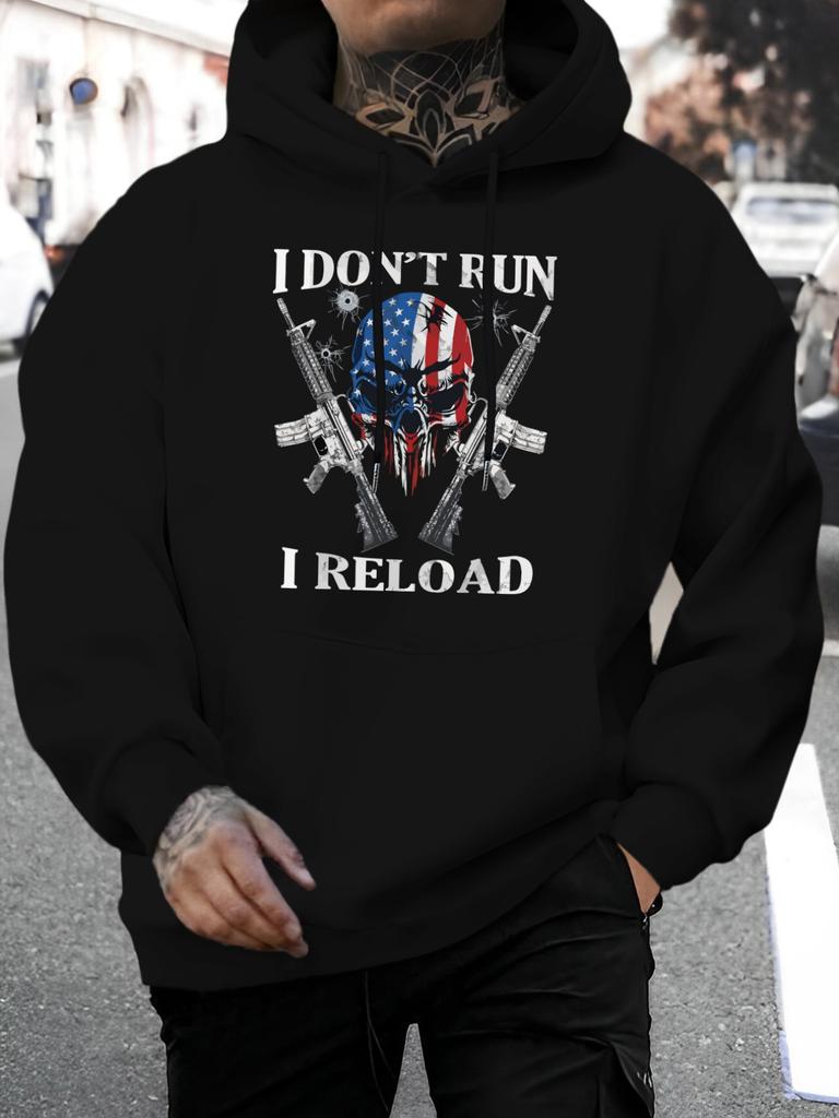 2026 Music Festival Summer New Arrivals unisex Casual Versatile Style Fashion Hoodie with Unique American Flag Skull And Gun Pattern Print Design Lett