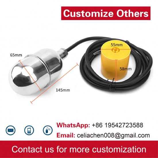 Stainless Steel Cable Float Ball Liquid Level Float Switch Durable Tank Level Sensor for Water