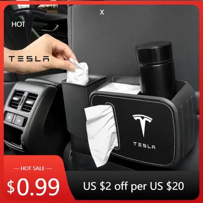 Car Sticker Tesla Car In-vehicle Storage Box Multi-functional Trash Can For Tesla Model 3 2021 S X Y Style Roadster Invader Coil