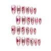 Elegant Rose Butterfly Cat Eye Valentine's Day Press-On Nails - 24 Piece Set
