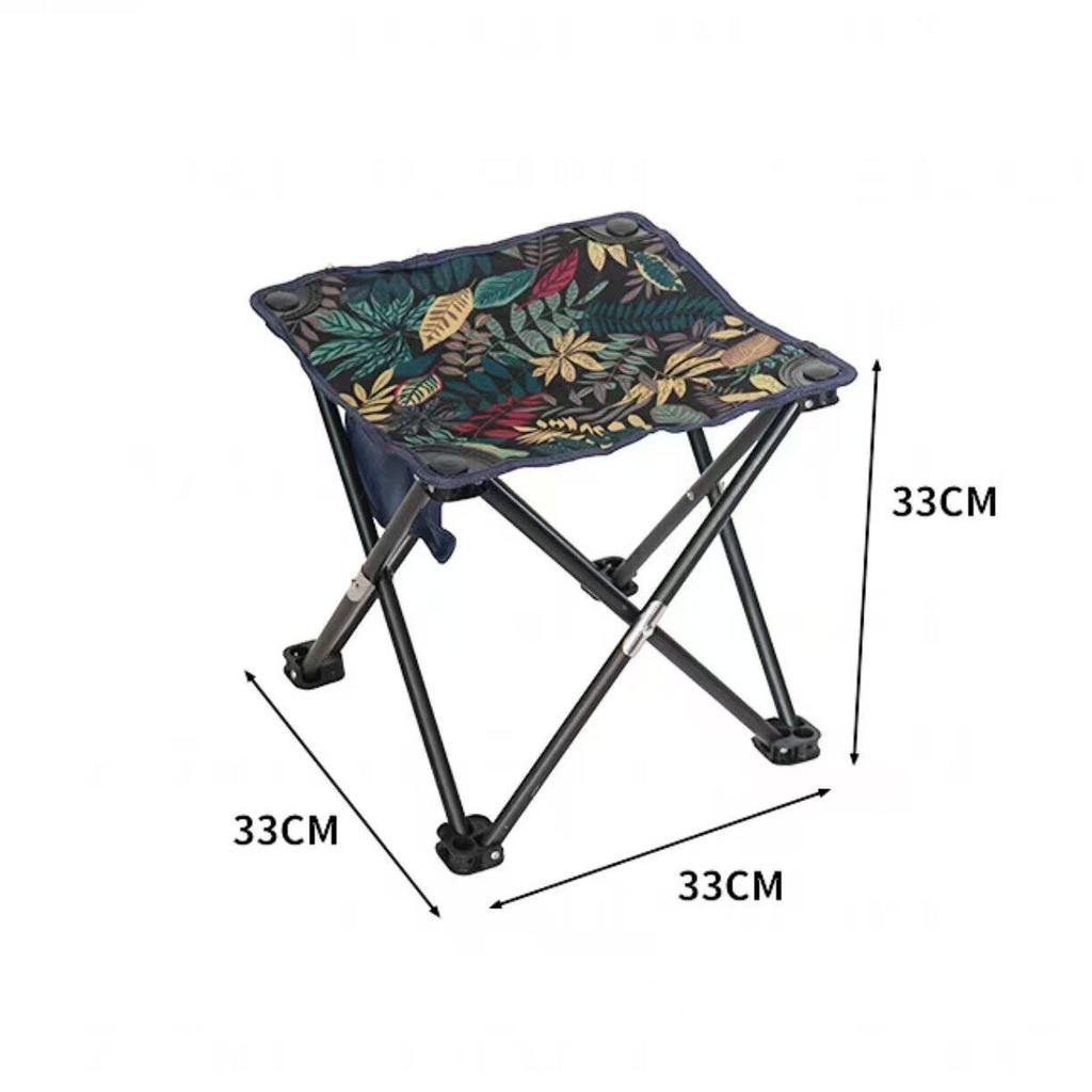 Large Folding Stool with Side Pocket - Extra Height, Portable for Outdoor Use