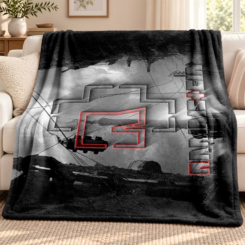 Rammstein Decke Flanelldecke Weiche Gemütliche Plüschdecke für Sofa Bett Leichte Heimdekoration Outdoor Camping