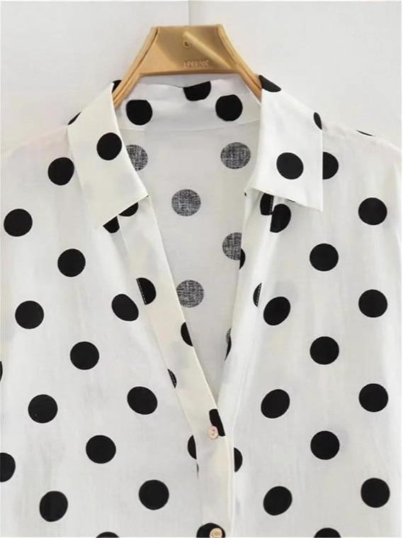 2026 Autumn/Winter European & American Style Polka Dot Loose Shirt
