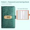 Financial Planning Notebook A6 Password Lock Cash Budget Organizer, PU Leather And Relief Cover, Security Binder 100 Pocket Savings Challenge Booklet