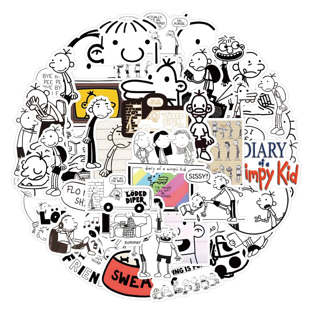 50 Diary of A Wimpy Kid Graffiti Stickers DIY Decorative Guitar Skateboard Waterproof Stickers