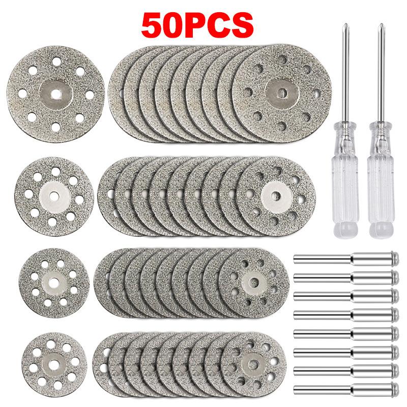 31Pcs Diamond Cutting Discs Sanding Grinding Wheel Circular Saw Blade Woodworking Metal Dremel Mini Drill Rotary Tool Access