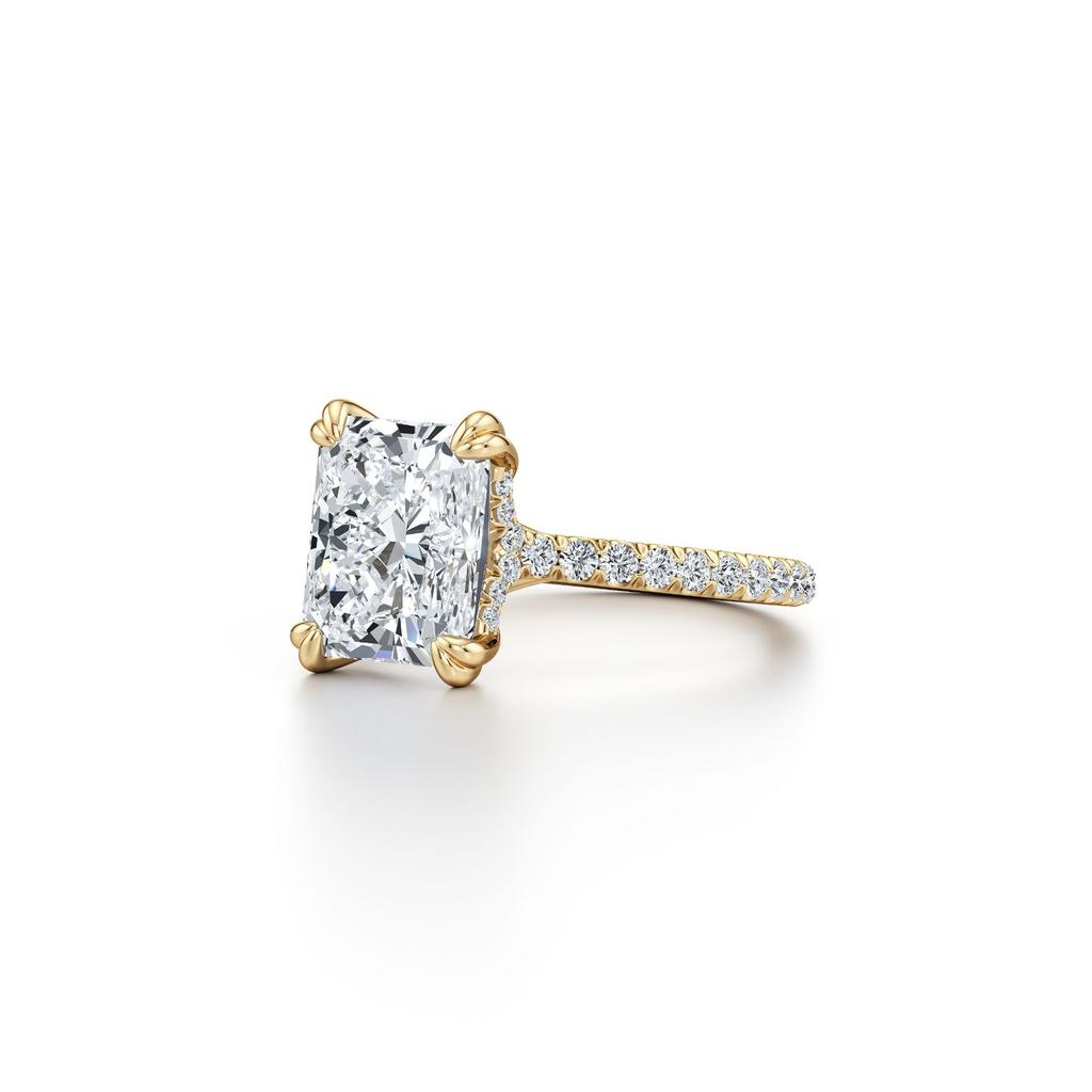 WUIHA 100% 925 Sterling Silver 2 CT Radiant Cut D Color Real GRA Moissanite Gemstone Single-row Double Claws Ring Fine Jewelry