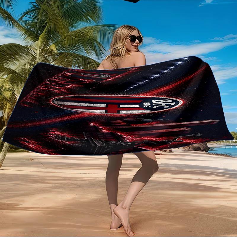 Bologna Crest Design Beach Towel Microfiber Beach Towel, Lightweight and Quick-Dry, for Summer Travel, Swimming Pool Fan Birthday Gift