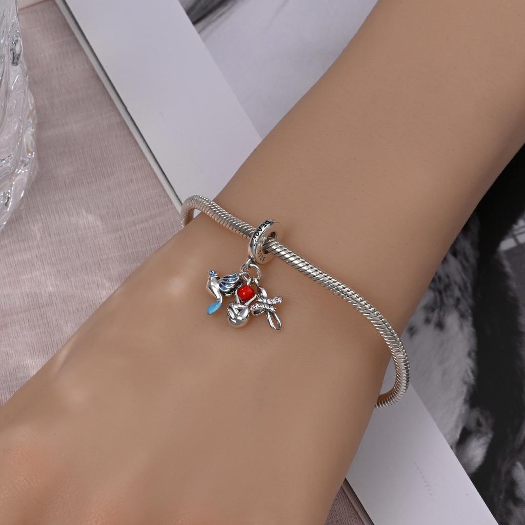 Authentic Charm Bead Charms copper Dove of Peace Bead Charms Compatible With Charm Bead Charms Plata Bracelets for Women Women Jewellery Making Diy